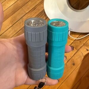 Gray and Teal Flashlight Set